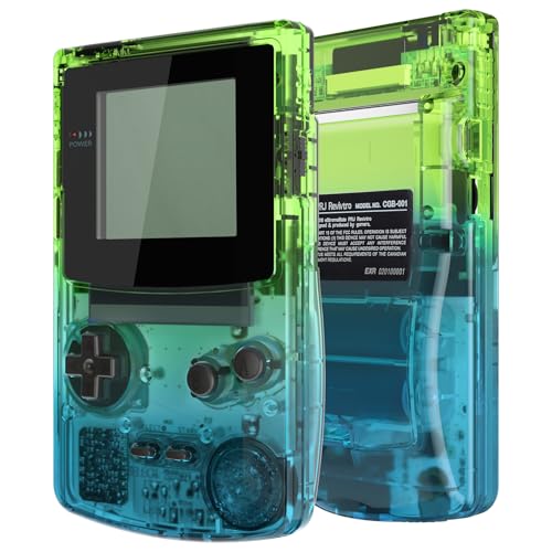 Image of IPS Ready Upgraded eXtremeRate Gradient Translucent Green Blue Replacement Shell Full Housing Cover Buttons for Gameboy Color - Fit for OSD IPS & Regular IPS & Standard LCD - Not Console & IPS Screen