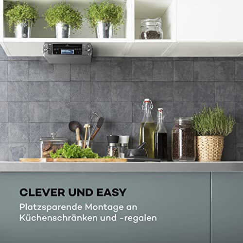 auna KR-500 CD Internetradio Unterbau-Radio (Internet Radio, CD/MP3-Player, WiFi, AUX, USB, Spotify Connect, Network-Streaming, LCD-Display, Bedienung per App und Fernbedienung) grausilber – Bild 3