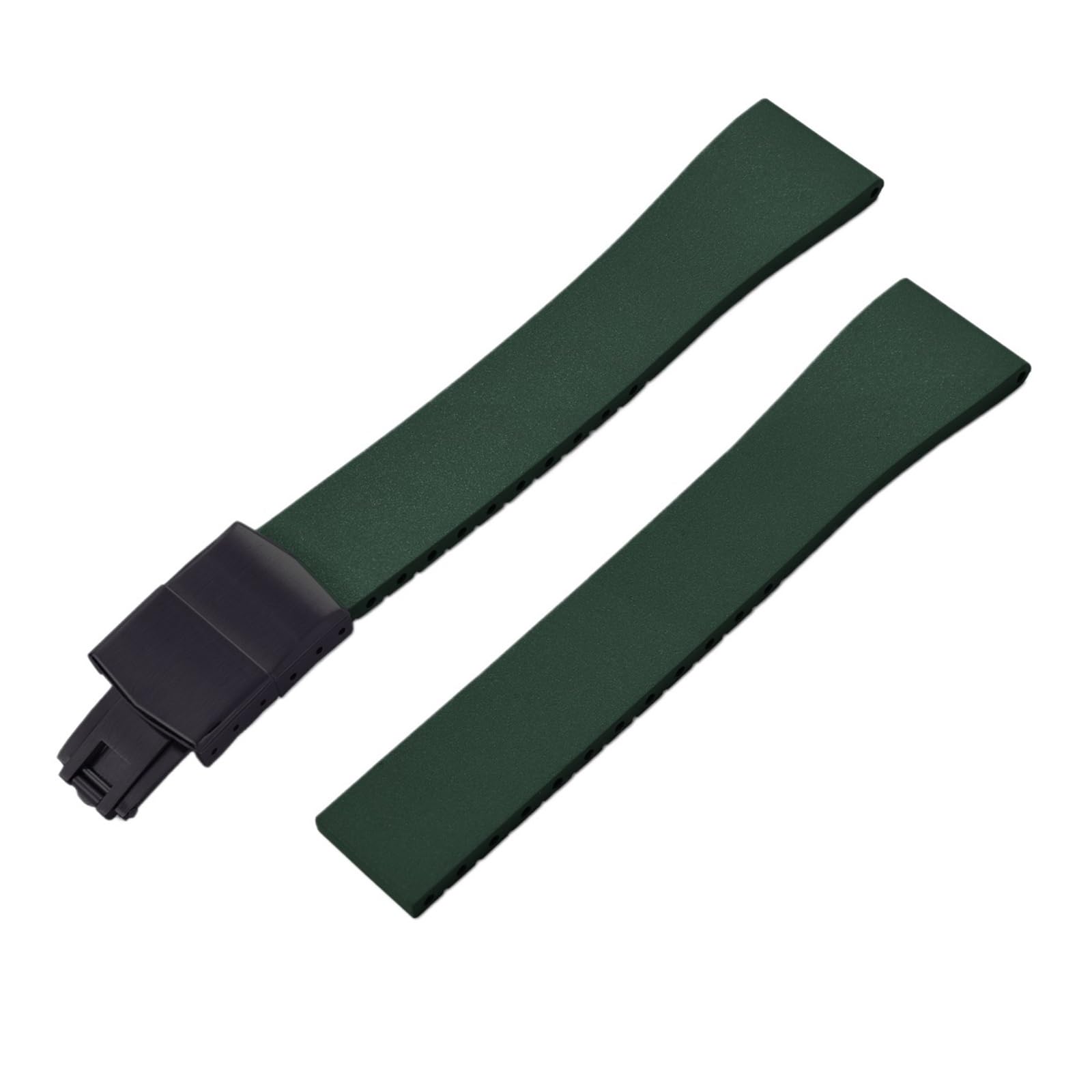 Correa De Reloj Caucho CTS FKM Cortada A Medida Con Hebilla Plegable Negra
