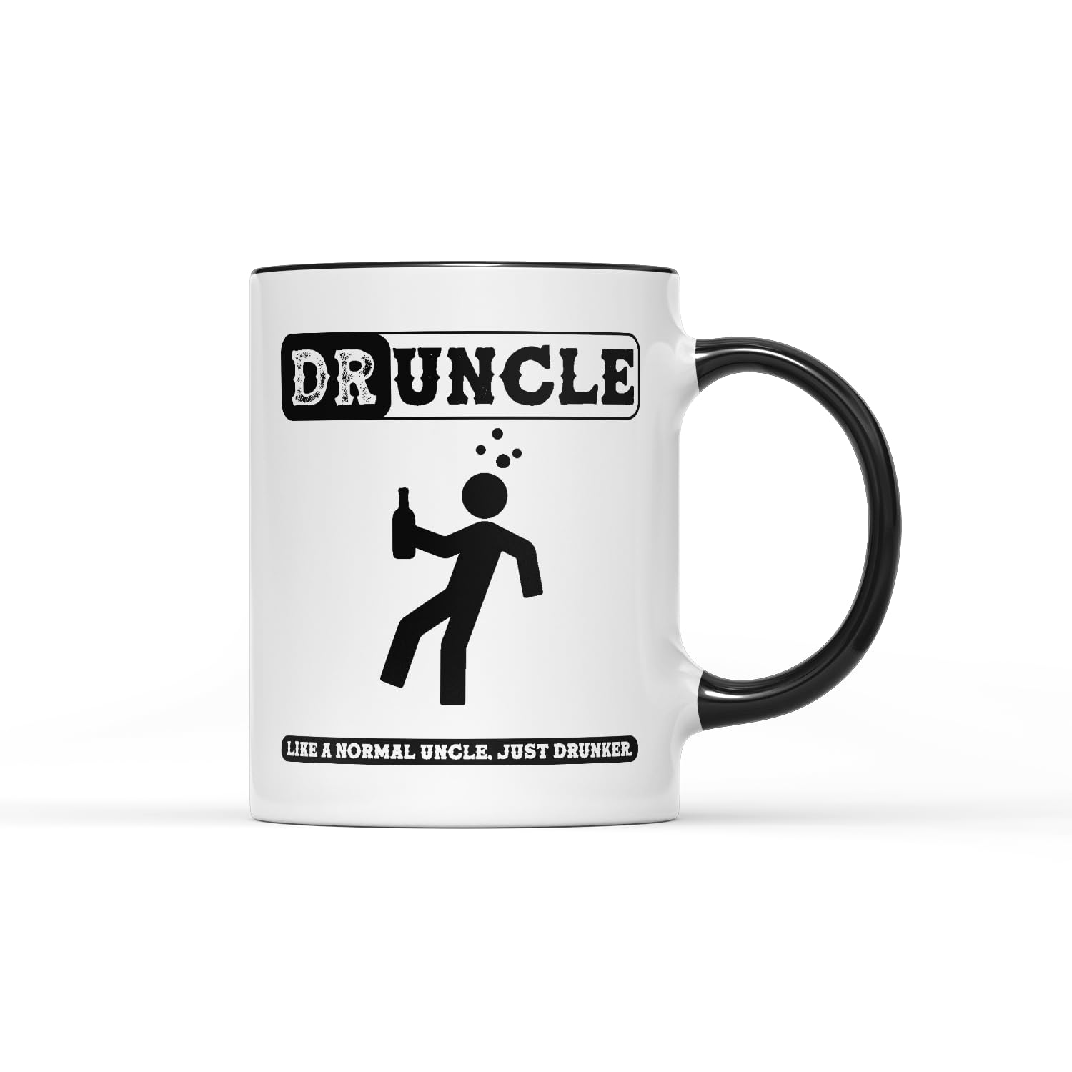 SMARTYPANTS Druncle Mug - Joke Funny Fun Novelty Humourous Birthday Christmas Drunk Uncle Alcohol Innapropriate Bad Influence Cup Tea Coffee Gift Present (Black Handle)