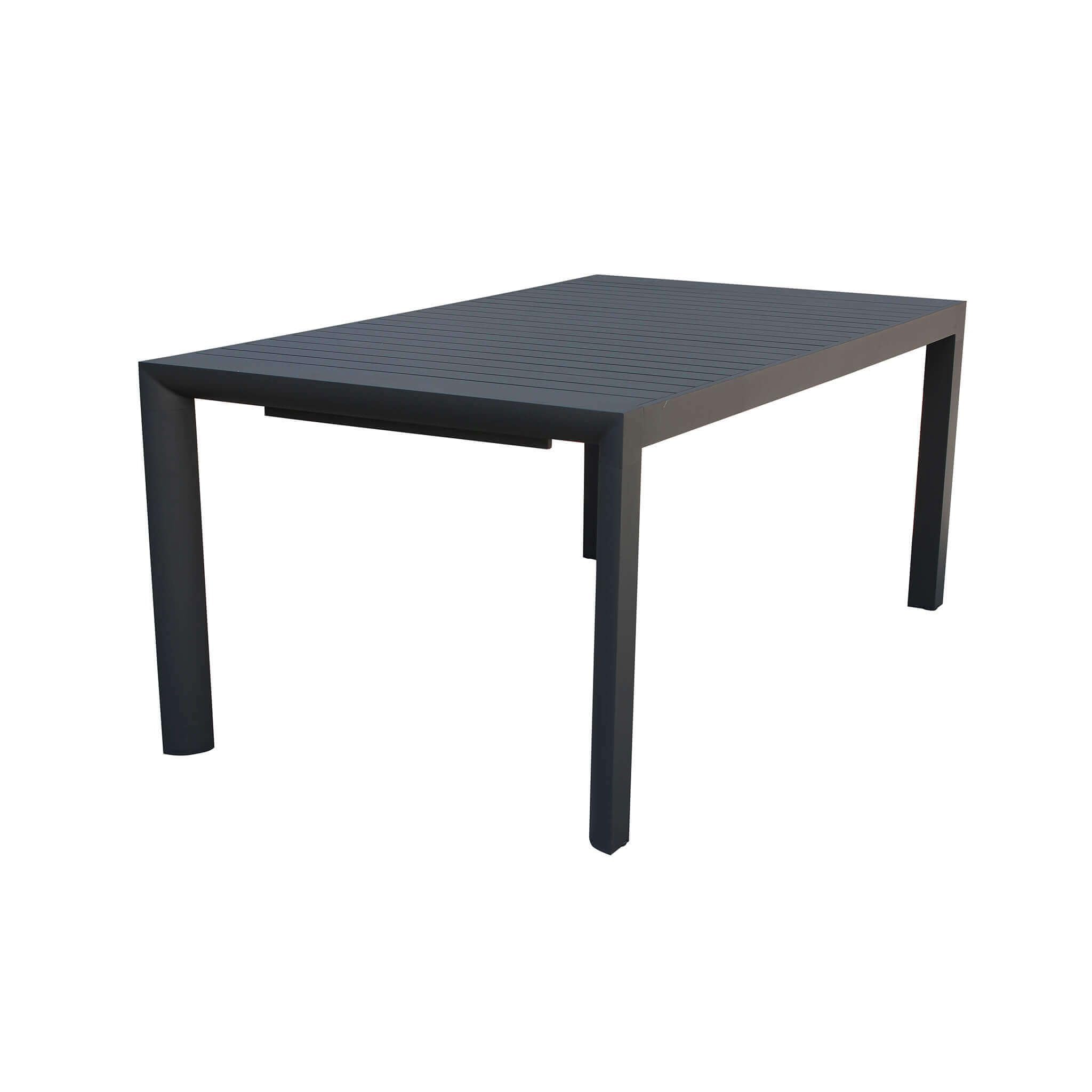 milani home - tavolo da giardino allungabile, alluminio, 8 posti, antracite, piano 135/180 x 70 cm