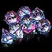 AUSTOR Liquid Core DND Dice Set, 7-Die Sharp Edge Polyhedral Dice Quicksand Handmade Resin Dices for Dungeons and Dragons RPG MTG Table Games, Blue & Violet, Gold