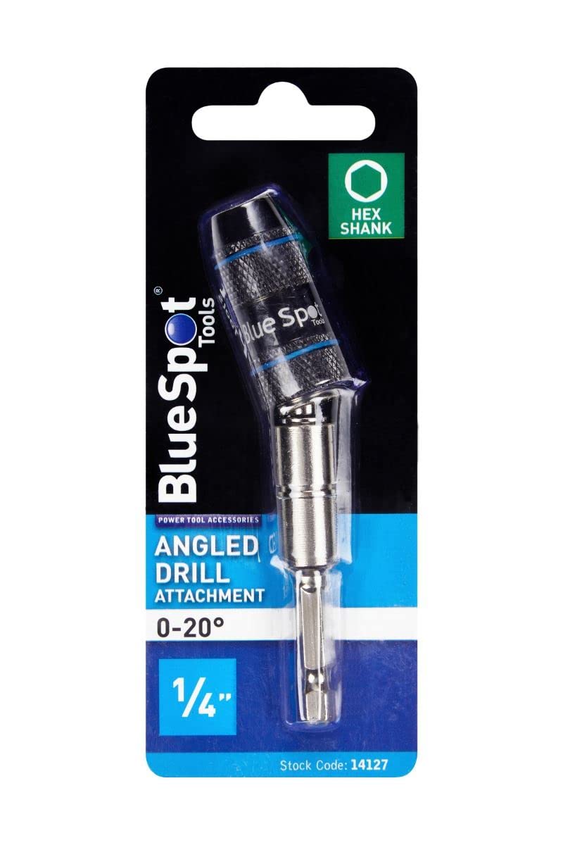 Blue Spot Tools - 1/4" Hex Shank 0-20° Angled Drill Attachment