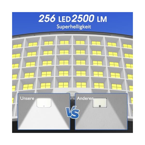 Ortiny Solarlampen für Außen mit Bewegungsmelder 256 LED 3 Modi, Solarleuchten Aussen IP65 Wasserdichte, Aussenleuchte 210°Beleuchtungswinkel Solarlampen Gartenleuchten für Terrassen/Garagen 2 Stücke – Bild 7