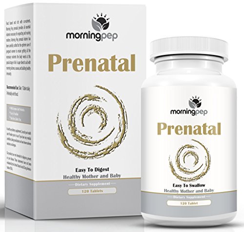 Prenatal Vitamin with Folate Probiotics and Enzymes for Morning Sickness and Nausea. 4 Month Supply one a Day prenatal Vitamins, Easy to Swallow Tablet for Expecting and Nursing Mothers Postnatal