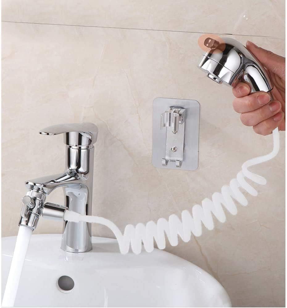 Handshower for Hair Washing,Faucet Rinser Set with Faucet Adapter, Shower Stand and Hose - for Utility Room, Bathroom, Laundry Tub HG522