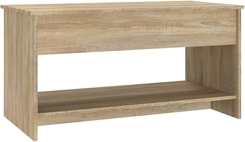 Miniatura 6 de Mesa auxiliar Sonoma Oak de 40.2 x 19.7 x 20.7 pulgadas, mesa de centro de madera de ingeniería, mesa de comedor, mesas auxiliares de sala de estar,
