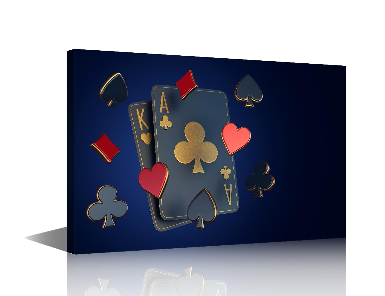 Wall Art Casino Dice Craps Pictures for Kitchen 1 Piece Canvas Wall Art Cards Poker Paintings Artwork Modern House Decor Wooden Framed Gallery-Wrapped Poster and Prints Ready to Hang 24x16 in