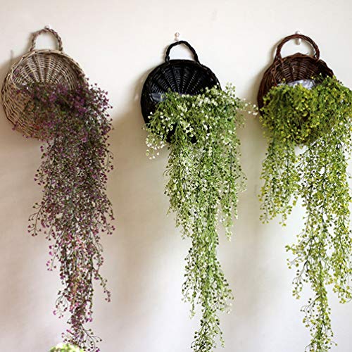 CLISPEED Handed 2 PCS Handmade Tecido Pendurado Cesta De Vime Cesta De Armazenamento Cesta de Suspen