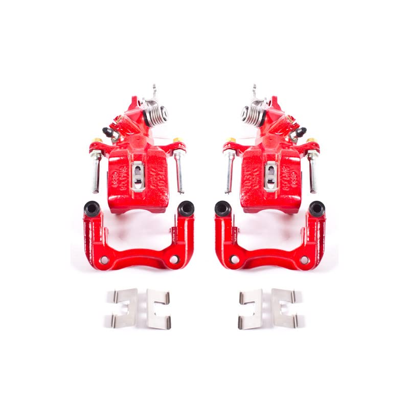 Amazon.com: PowerStop Rear Red Powder Coated Brake Caliper Pair
