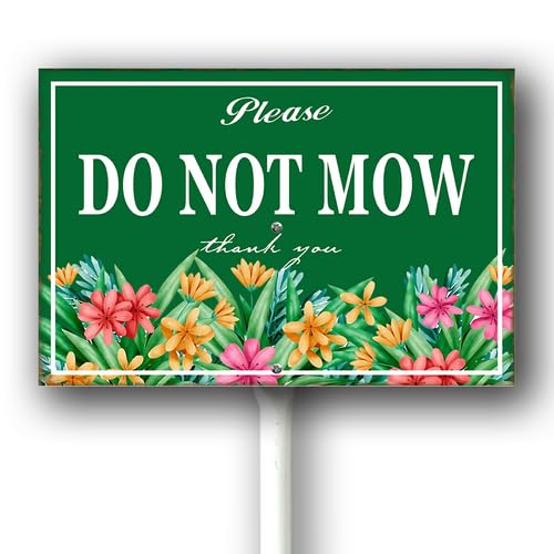 Horienteeon No Mow May Pollinator Friendly Yard Sign With Stake Caution Wildflowers Neighborhood Farm Lawn Prop Walkway Porch Decorations,Street Business Outdoor Aluminium Décor 8x12inch