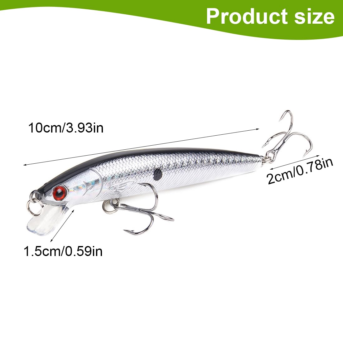 Lot De 2 Leurres De Pêche Crayon - Pour Achigan, Brochet, Bar, Naufrage Lent, Couleur Orange Et Blanc