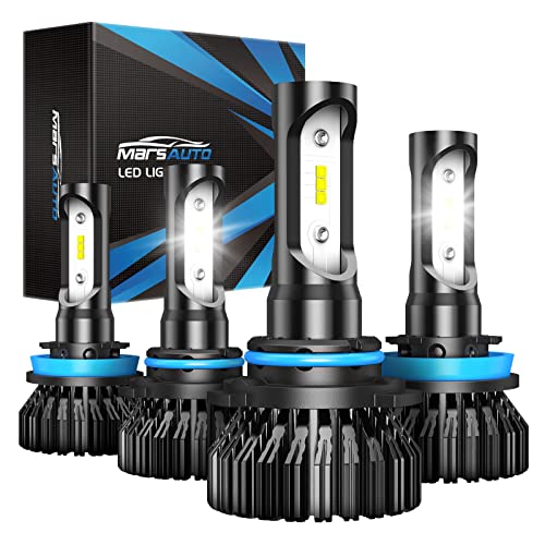 Image of Marsauto H11 9005 Fog light Combo, [Upgraded&Brightest] Super Bright H9 H8 HB3 Off-Road Use or Fog Light Bulbs,6000K White Non-Polarity Plug and Play, Pack of 4