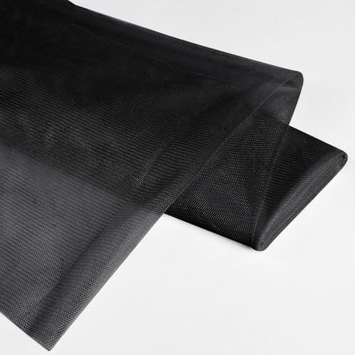 vveiiye Black Soft Mesh Fabric 54 Inch by 3 Yards No Stretch Sheer Mesh Netting Tulle Gauze Fabric for Wedding Dress Prom Gown Corset Base Dance Costume Crafts