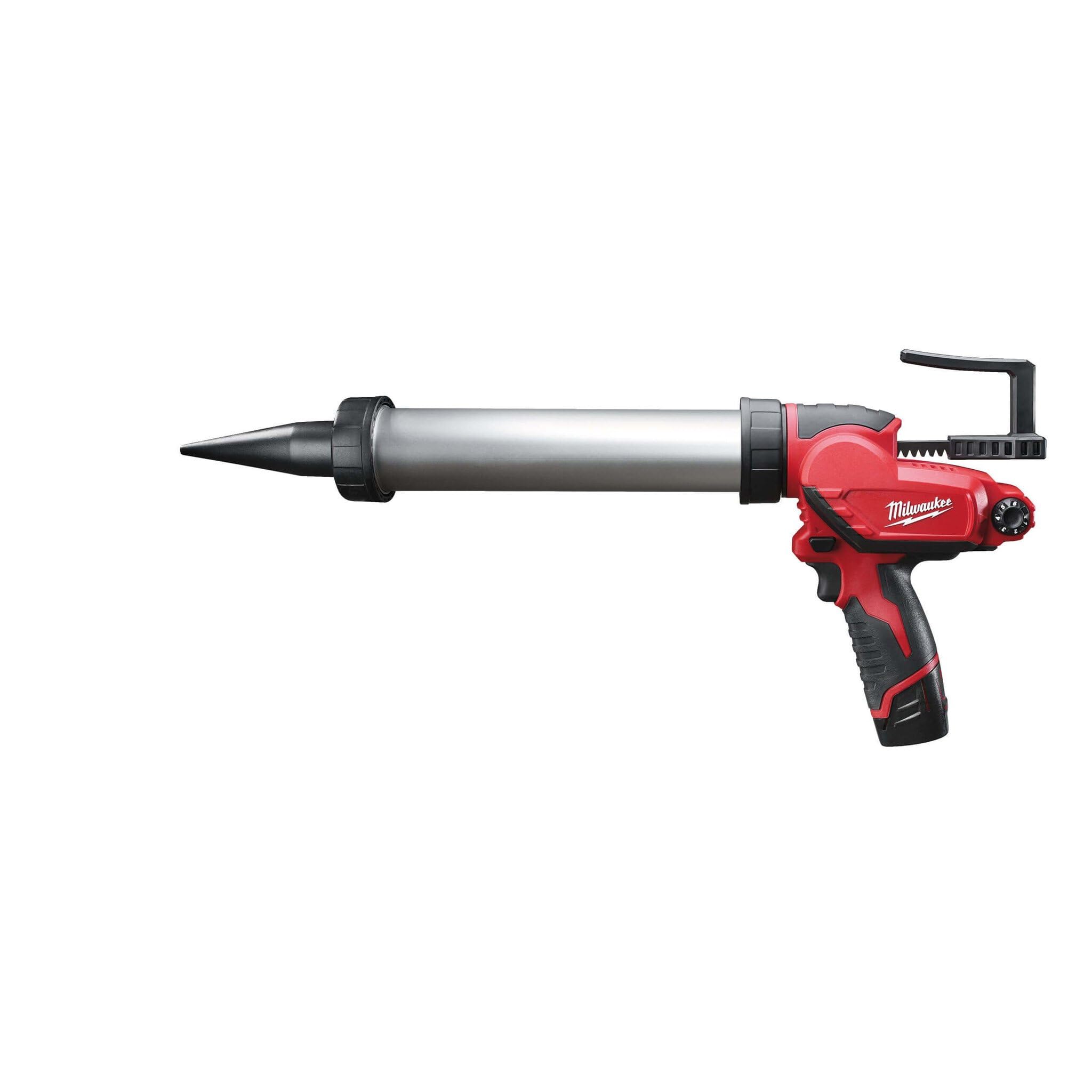 Milwaukee 4933441665 – M12PCG/400 a-201b pistola di chimici 1 batteria M12 li ion 2,0 Ah, con tubo trasparente da 400 ml, díal compatibile e interruttore elettronico variabile e scatola di cartone