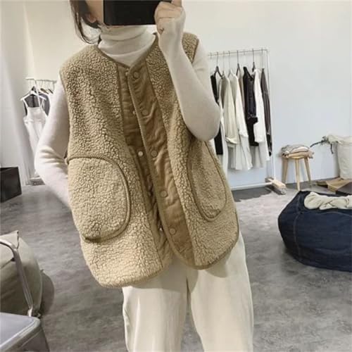Chalecos vintage de estilo coreano sin mangas simples y con bolsillos funcionales 3