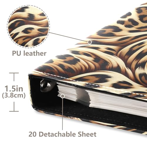 Álbum de fotos Scrapbook con adhesivo, Classic Leopard Print, 3 anillos, 40 páginas, tamaño 8x10 para recuerdos miniatura 4