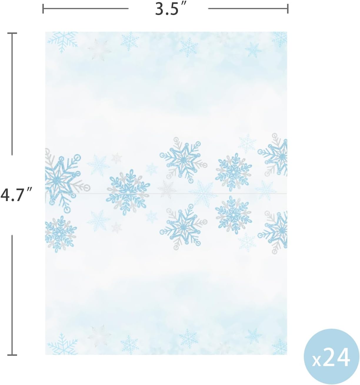 Snowflake Place Cards, 24 Pcs Winter Theme Seating Name Cards (Blue)