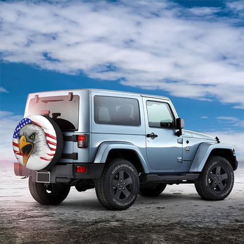 Image of Spare Tire Cover American Eagle with Flag Wheel Covers USA Flag Weatherproof Universal Wheel Protectors for Rv SUV Camper Travel Trailer 16 Inch