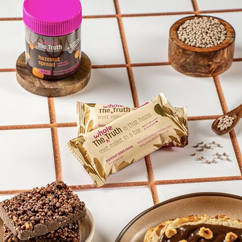 Image of The Whole Truth - Super Crunchy Hazelnut Millet Cocoa Protein Bar 12G | Pack of 5 x 55g | Cleanest Dessert Ever | Real Hazelnuts | Anytime Indulgence