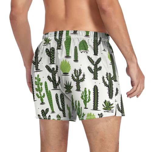 Cactus Men's Cotton Boxer Shorts Moisture-Wicking Pajama Bottoms Sleep Shorts Underwear with Button Fly S-2XL4