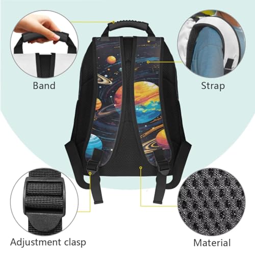 Gomyblomy Galaxy Backpack for Boys 4 Piece Kids School Bag with Lunch Bag for Elementary Middle School 17 Inch Large Capacity Teens Bookbag for Boys 8-12 12-14 with Pencil Case Keychain3