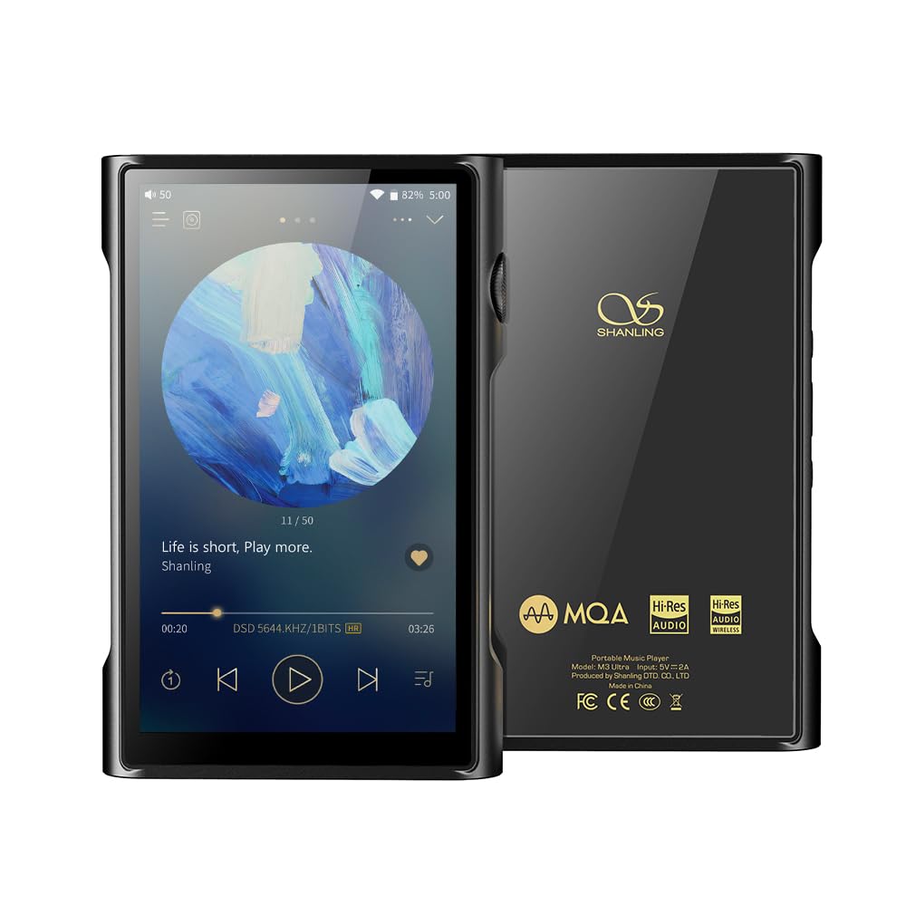 SHANLING M3 Ultra M3U Portable Android 10 MP3/MP4 Player High Resolution Audio,Bluetooth 5.0 Audio Player ES9219C 4.2in LCD Touch Screen 5G DAC/AMP Android 10 3.5mm&4.4mm Output for Home/Car Audio