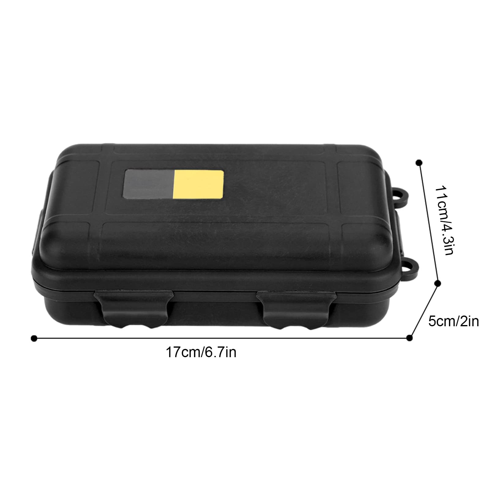 ANKROYU 1Pcs Survival Storage Box, Waterproof Dry Box Protective Case, Underground Storage Container, Survival Gear Sealed Boxes for EDC Tools, Phone, Keys (6.7 x 4.3 x 2in-Black)