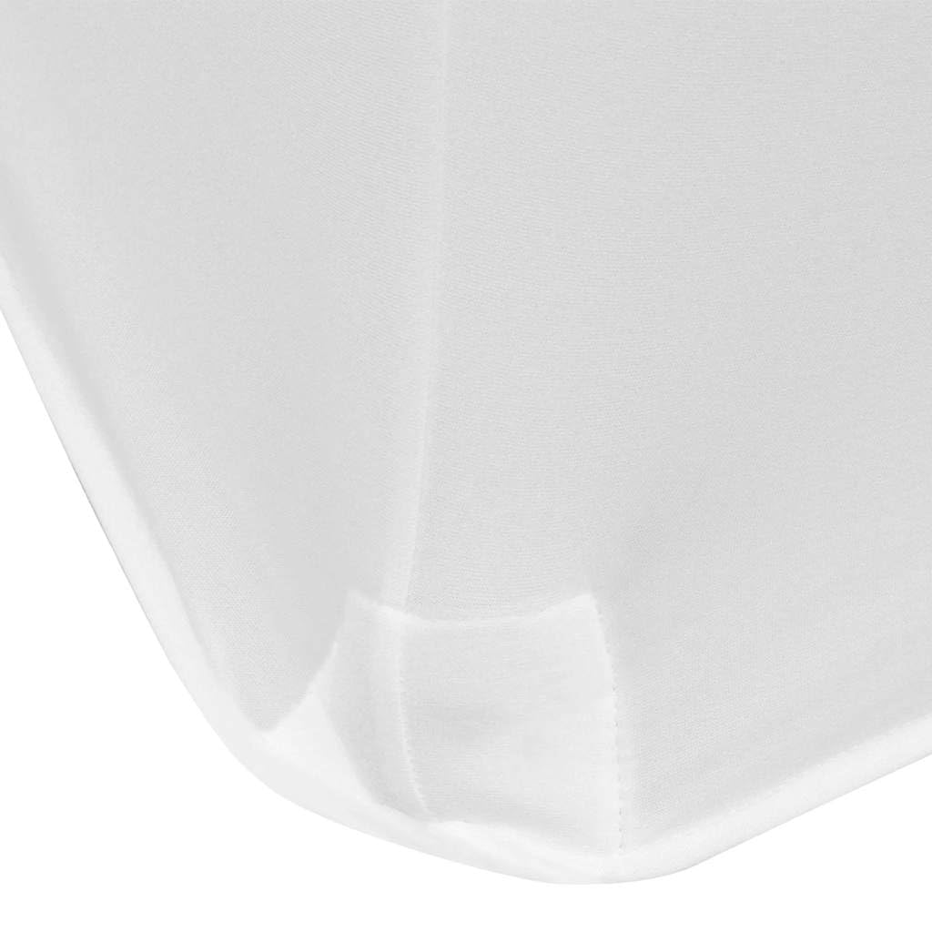 Juego de 2 fundas elásticas para mesa (243 x 76 x 74 cm), color blanco