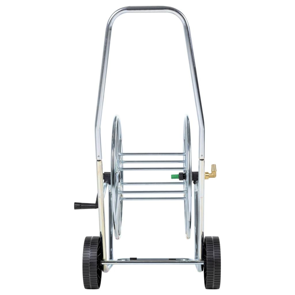 vidaXL Schlauchwagen, Schlauchtrommel mit Griff Rädern, Übersichtlich Schlauchaufroller für 80 m 3/4" Schlauch, Gartenschlauchwagen, Stahl
