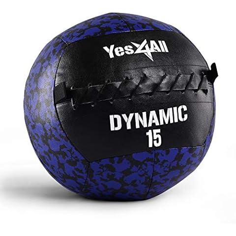 Yes4All XBBH Medizinball Wall Ball 6.8 kg Gewichtsball Weicher aus Leder Cover