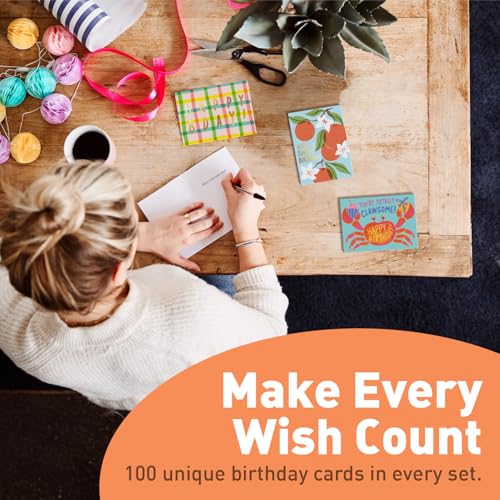 Image of S&O Box of Happy Birthday Cards with Envelopes - 100 Unique Memorable Birthday Cards with Envelopes - Colorful Important Day Notes Bulk for Office & Home - Assorted Occasion Greetings - 4x5.5 inch