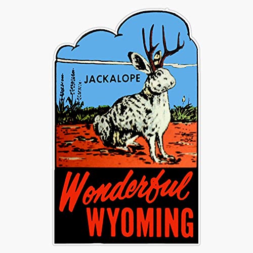 JB Print Wyoming Jackalope Vintage Travel Decal Vinyl Decal Sticker Car Waterproof Car Decal Bumper Sticker 5