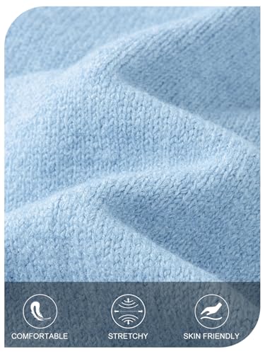 MEROKEETY Women's Floral Sweater Crew Neck Lantern Sleeve 2025 Fall Winter Trendy Warm Chunky Pullover Tops4