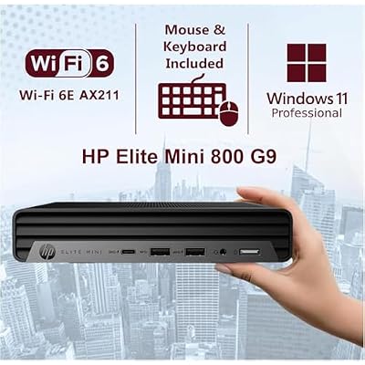 HP Elite Mini 800 G9 Business Desktop PC (Intel Core i5-12500T (> i7-11800H), 32GB DDR5 RAM, 1TB SSD, UHD Graphics 770) MFF, 2x DP Ports, HDMI, Max to 3 Displays, USB-C, Ethernet, Wi-Fi 6E, Win 11 Pro