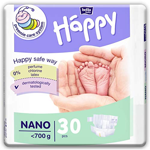 bella baby Happy Windeln Größe Nano <700 g, 3er Pack (3x30 Stück) für Frühgeborene mit besonderen Bedürfnissen