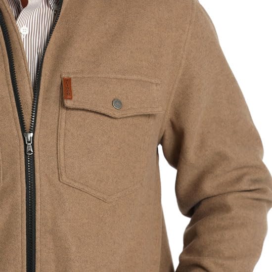 Cinch Men's Khaki Brushed Knit Shirt Jacket Khaki M3