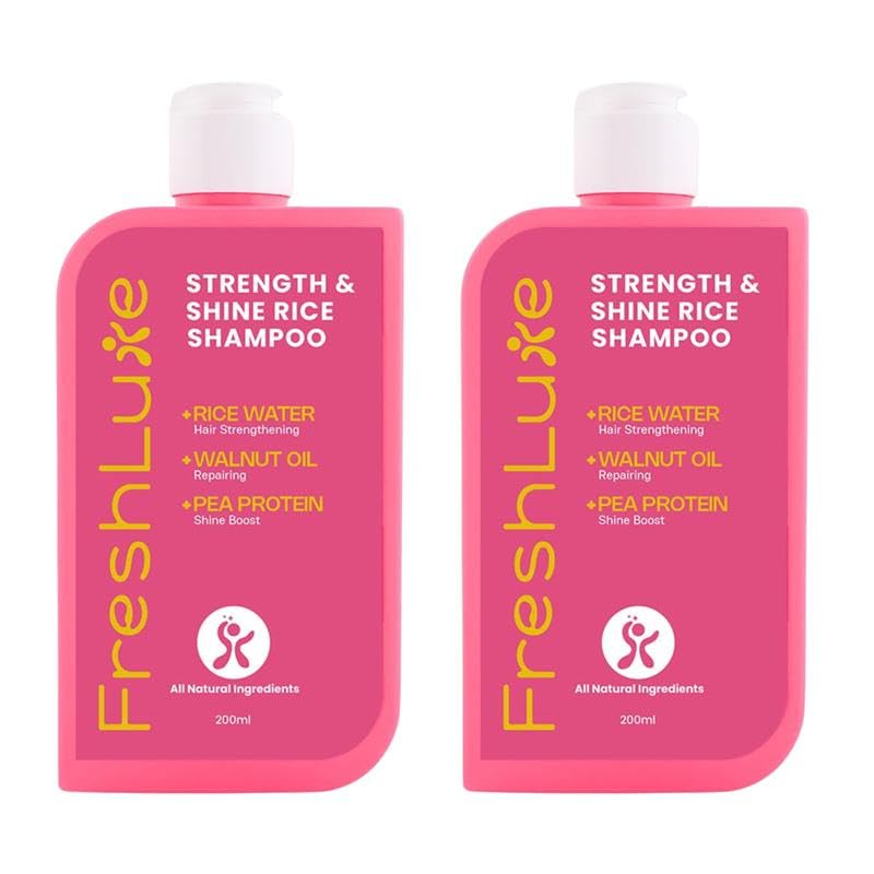 Strength and Shine Rice Shampoo for Men & Women - 200 ml, Pack of 2 | With Rice Water, Walnut & Pea Protein | Repairs Damaged Hair & Reduces Split Ends-image-38
