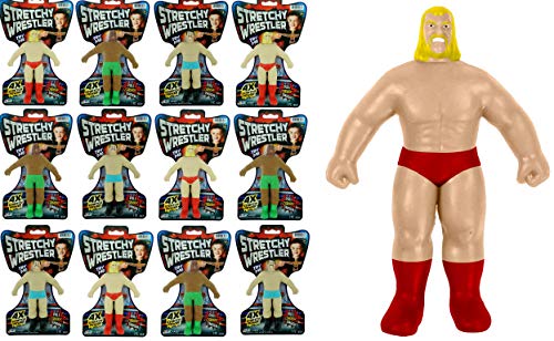 JA-RU Super Stretchy Wrestlers Action Toy Figures (12 Units) Squishy Stretch Man. Wrestling Toys for...