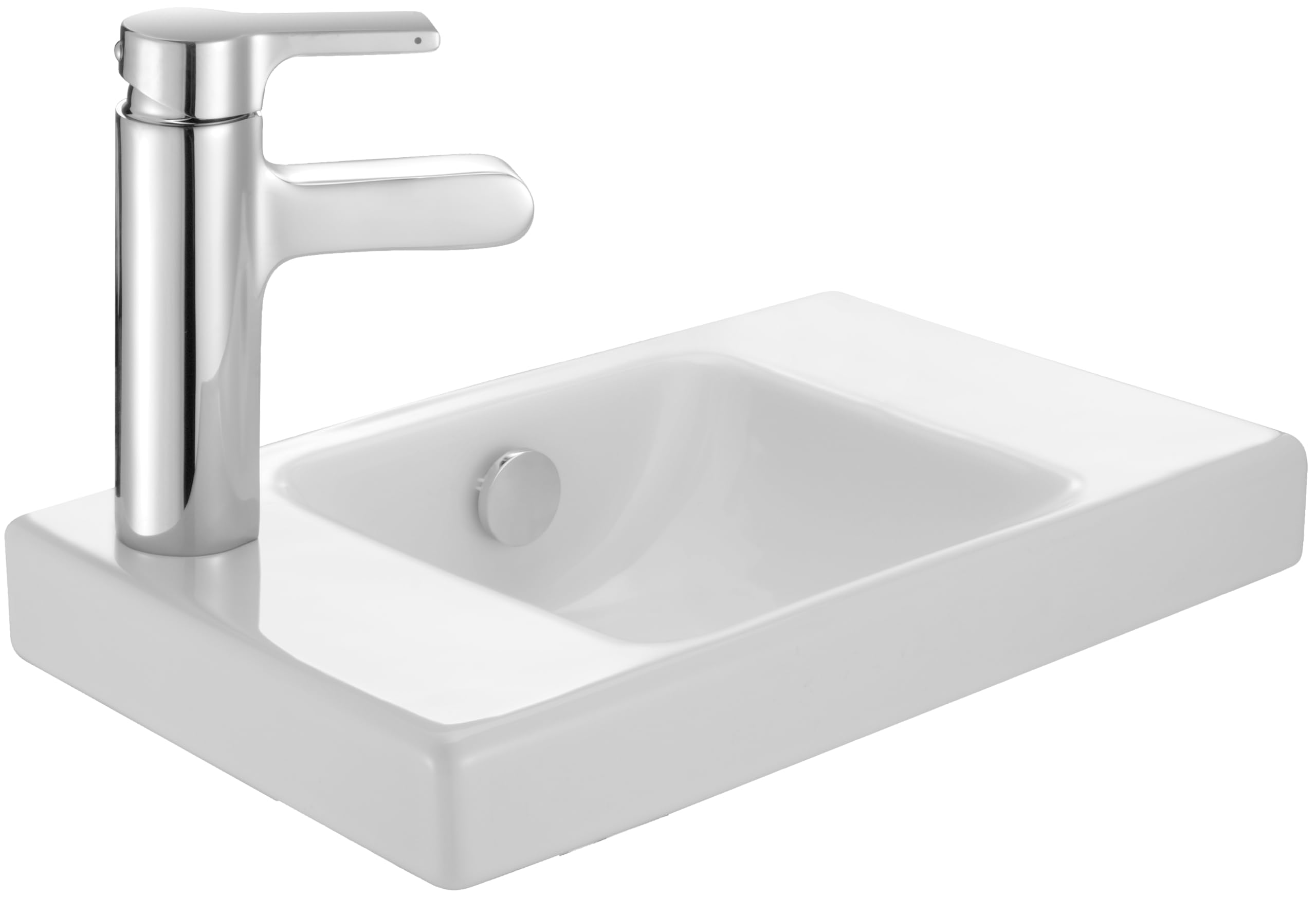 JACOB DELAFON Lavamanos cerámico de 40x25cm Orificio para grifería a izquierda Incluye embellecedor de rebosadero y fijaciones Fácil limpieza Color Blanzco Odéon Up E4759G-00