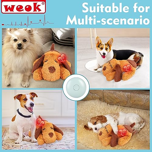 WEOK Puppy Heartbeat Toy- Dog Heartbeat Toy for Separation Anxiety Relief Puppy Heartbeat Stuffed Animal Anxiety Calming Behavioral Aid Plush Toy for Dogs Cats Pets - Image 3