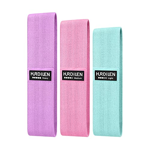 Hurdilen Resistance Bands Loop Exercise Bands,Workout Bands Hip Bands Wide Resistance Bands Hip Resistance Band for Legs and Butt,Activate Glutes and Thigh (Pink,Green,Purple)
