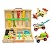 Huachaoxiang Casos y Herramientas para los niños, Juguetes de Madera de construcción Spielwerk Joven Caja de Herramientas Dan testimonio reunión Regalo RPG niñera Carpintero,2