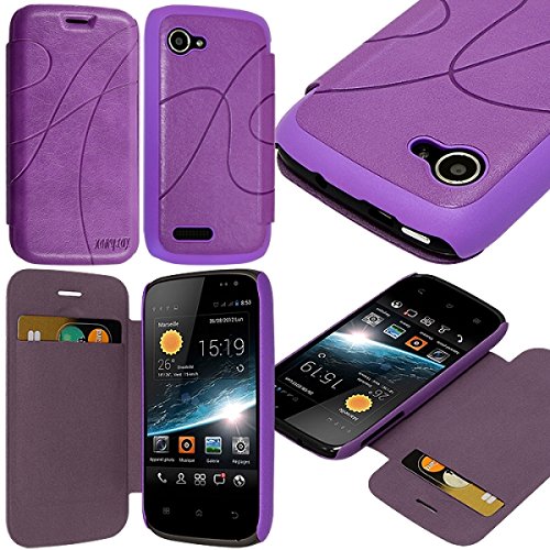 KARYLAX Seluxion - Coque Housse Etui à Rabat latéral et Porte-Carte pour Wiko Cink Slim Couleur Violet