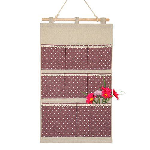 Preisvergleich Produktbild FakeFace Baumwolle Leinen Hängeorganizer Aufbewahrungstasche Ordnungssystem Speicherbeutel Hängeschrank Organizer Hängeaufbewahrung für Schrank Tür Wand mit 8 Taschen (Violett)