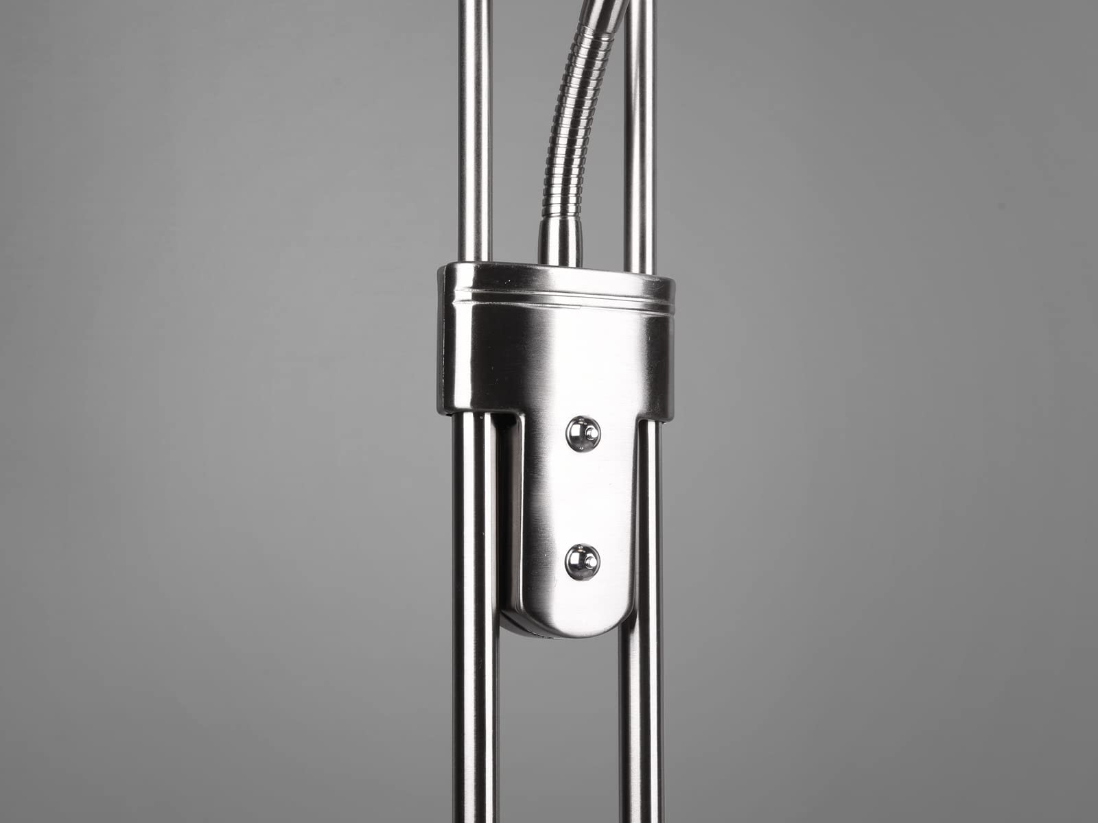 Reality Leuchten LED Stehleuchte Orson R40073507, Metall Nickel matt, Glas alabasterfarbig weiß, inkl. 27 Watt + 4.5 Watt, Dimmer |