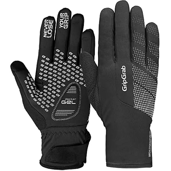 GripGrab Guantes de Ciclismo Ride Impermeables Térmicos de Invierno Cortavientos Acolchados Táctiles con Forro Polar