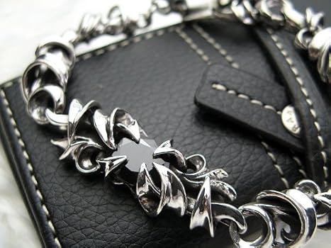 フローラル クロス 黒オニキス ブレスレット シルバー925 シルバー925 天然石 オニキスブレスレット クロス 梵字 十字架