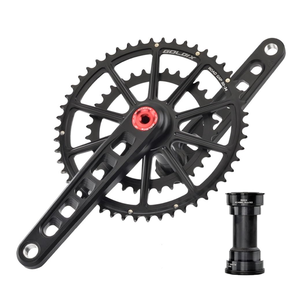 Zestaw korbowy do roweru szkieletowego 165 mm 170 mm 172,5 mm 175 mm MTB Hollow zintegrowane korby 50-34T 52-36T 53-39T podwójna tarcza łańcuchowa z dolnym wspornikiem