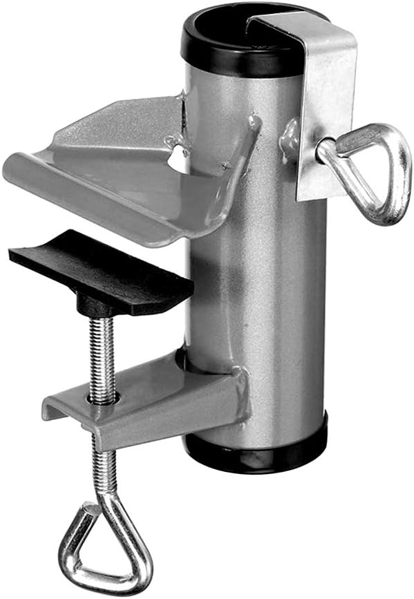 DINAPENTS Heavy Duty Patio Umbrella Holder Bench Buddy Deck Umbrella Stand Clamp Holder Clip Beach Fishing Umbrella Mount Clamp for Balcony Deck